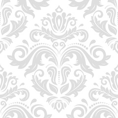 Orient vector classic pattern. Seamless abstract background with vintage elements. Orient light silver background. Ornament for wallpaper and packaging