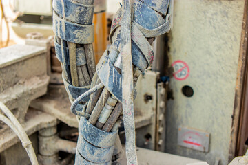 Drilling rig elements. Drilling rig. Exploration of useful minerals. Industry and construction.