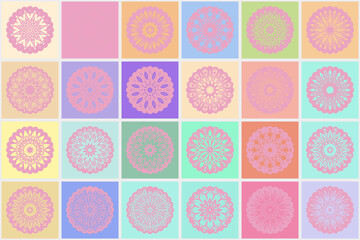 Set of decorative mandala element. Vector illustration