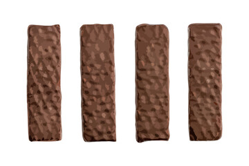 Group of Chocolate Wafers Isolated, Wafer Bar, Waffle Biscuits