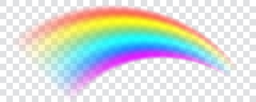 Realistic Spectrum Colour Rainbow on Transparent Background