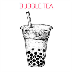 Hong kong street food. Vintage hand drawn sketch. Chinese food. Vector illustration.