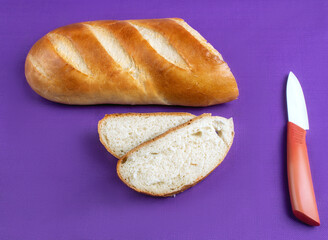 fresh bread on a cutting board