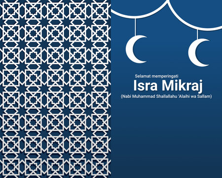  vector of isra' mi'raj on indonesia translation.illustration of isra mikraj.