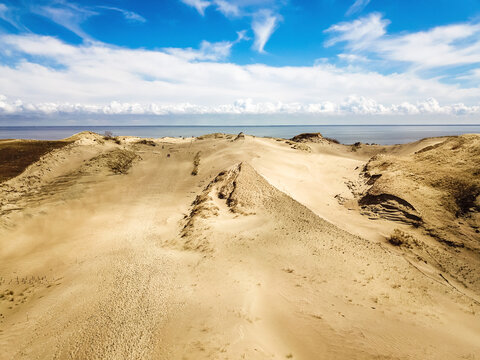 Aerial view of Dead Dunes in Curonian Spit, Neringa, Lithuania