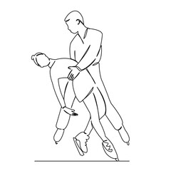 Fototapeta premium figure skaters pair skating