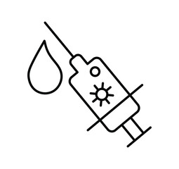 line icon, vaccination, vaccine syringe