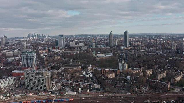 Drone shot over north Lambeth London