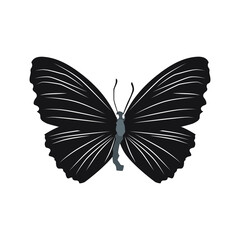 Vector illustration of silhouette butterfly cartoon on white background - 415989542