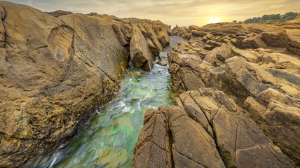 A beautiful landscape of bizarre rock formations on the Pacific coast at Point Lobos State Reserve...