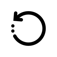 Black replay or reload arrow icon vector symbol illuatration EPS 10
