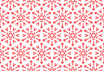 Abstract geometric pattern with lines, snowflakes. A seamless vector background. White and pink texture. Graphic modern pattern