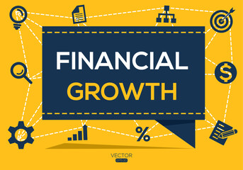 Creative (financial growth) Banner Word with Icon ,Vector illustration. 