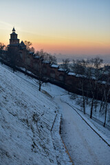 The Kremlin at sunset. Nizhny Novgorod