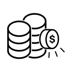 icon Coins Stack.
coinage symbol. vector illustration. Eps 10