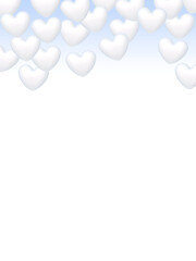 背景素材　白いハート　（3_5）　クールなパステルカラーの水色

