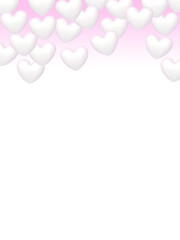 背景素材　白いハート　（3_1）　クールなパステルカラーのピンク