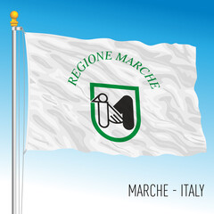 Marche, flag of the region, Italian Republic, vector illustration 