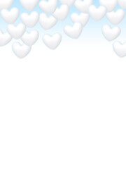 背景素材　白いハート　（3_4）　暖かいパステルカラーの水色