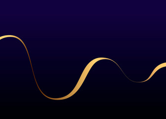 Abstract gradient with wave gold line background. Curve dark pattern. Vector illustration