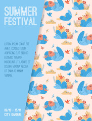 Vector poster of Summer Festival at City Park concept