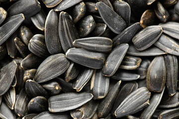 sunflower seeds background, closeup of roasted seeds