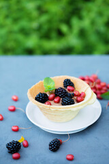 dessert in a crispy edible plate