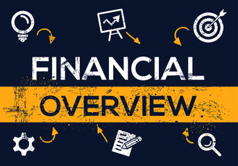 Creative (financial overview) Banner Word with Icon ,Vector illustration.
