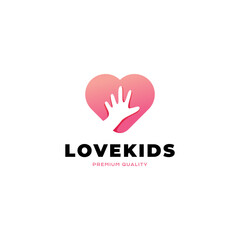 Love Kids logo vector icon illustration modern style