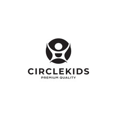 Circle Kids Hipster logo vector icon illustration simple style