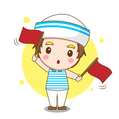 Illustration of cute sailor man character