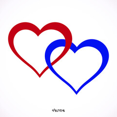 Two hearts - vector icon