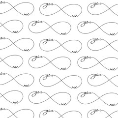 You and Me line lettering pattern