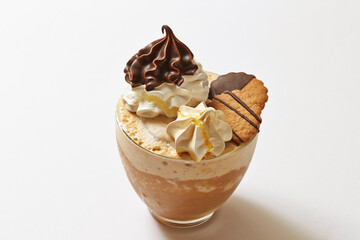 Creamy cookie topping on ice cream