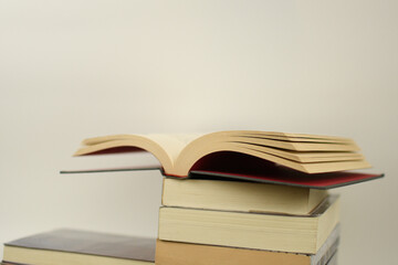 stack of books on white background literture libary