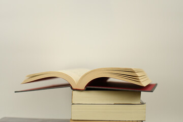 stack of books on white background literture libary