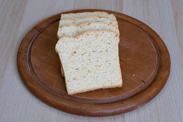 Mit Dinkelmehl gebackenes Weißbrot, Weißbrotscheiben