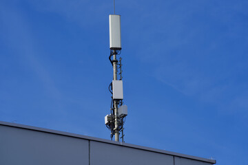 Obraz premium Communications antenna near Zurich Airport, Switzerland.