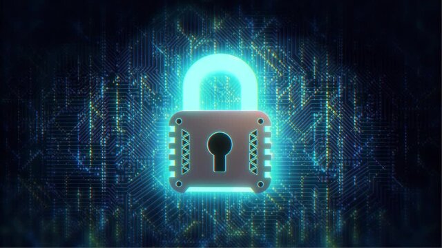 Creative Digital Data Security Concept with Lock