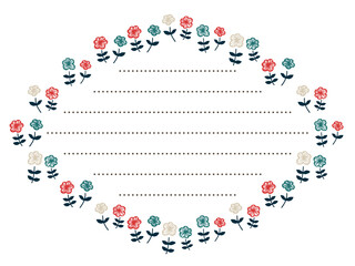 Retro flower letter frame