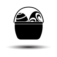 Easter Basket With Eggs Icon