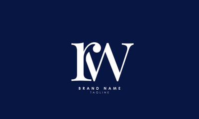 Alphabet letters Initials Monogram logo RW, WR, W and R