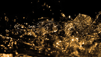 Hi speed close up images of oil liquid from diesel gasoline splashing and moving up to the air on...