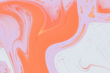 orange pink cloud silk satin Ink Marble colorful abstract painting background liquid painting texture Ink, paint, abstract