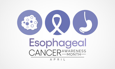Vector illustration on the theme of Esophageal cancer awareness month observed each year during April.