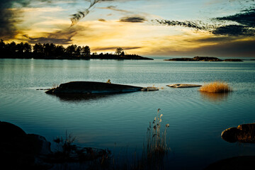 Summer evening by the lake.