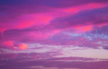 Sunset clouds of purple colors