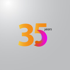 35 Years Anniversary Celebration Vector Template Design Illustration