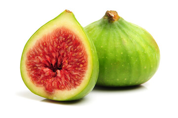 Ripe figs on a white background 