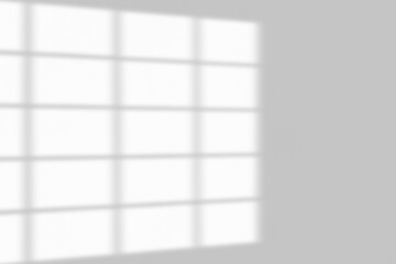 Window shadow drop on white wall background